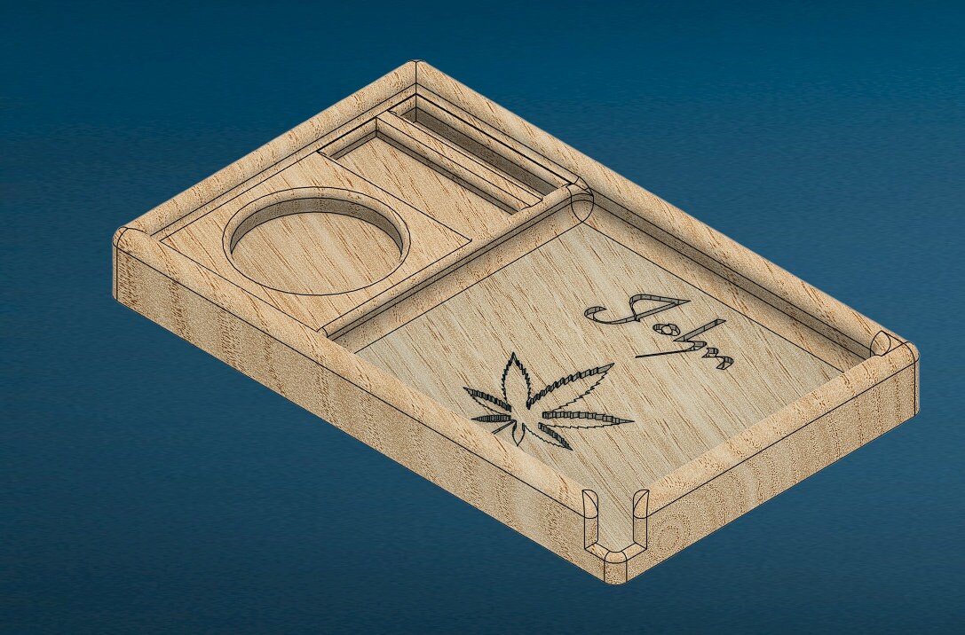 Handmade, Accents, Handmade Rolling Tray Ashtray And Grinder Set